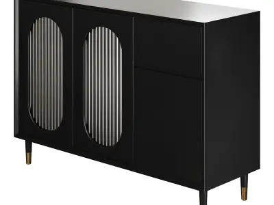 Wood Glam Sideboard Credenza 2 3D model