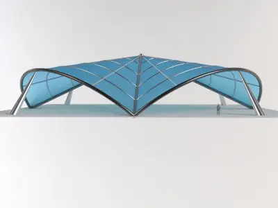 Architectural Tensile Structure 4 sides 3D model