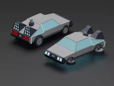 Delorean DMC 12 Lowpoly Free 3D model