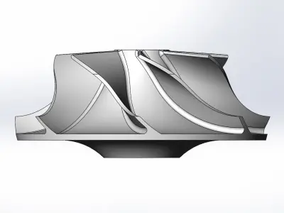 Turbocharger Impeller D43mm d29mm 3D print model