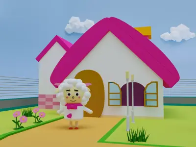 Cartoon house Free 3D model