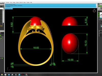 Luxury Oval Gemstone Cocktail Ring for Men  3397 3D print model