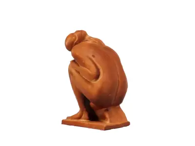 Woman kneeling sculpture 3D model
