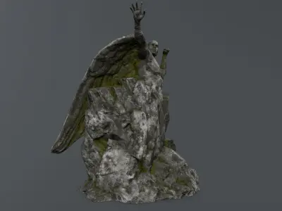 Man statue 1  Low-poly 3D model