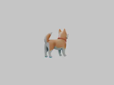 Cute dog  Low-poly 3D model