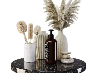 bathroom decore low poly  3D model