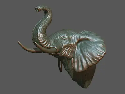 Elephant raised its head 3D print model
