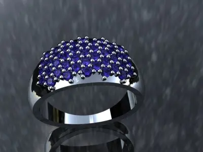 Diamond Band Ring Size 13 Gold Silver Platinum Jewelry 3D print model