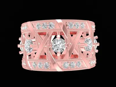 Royal Filigree Diamond Ring for Women  3256 3D print model