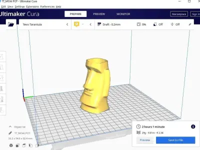 Moai pot 39 3D print model