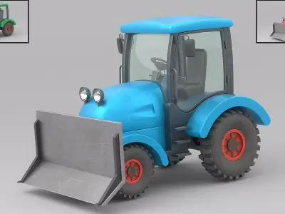 Cartoon car Low-poly 3D model