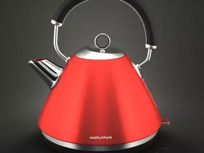Accents Red Traditional Kettle  Low-poly 3D model