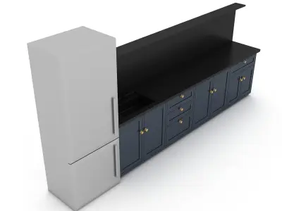 3D modern kitchen design 03 model Low-poly 3D model