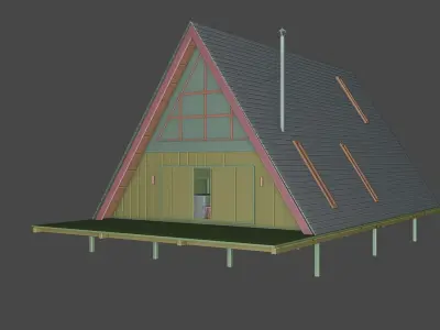 house Low-poly 3D model 7