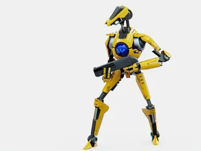 BATTLE DROID V-30  Rigged for Unreal Engine - Unity - MIXAMO  3D model