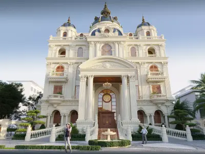 High Detailed Palace Exterior 3D Model 3D model