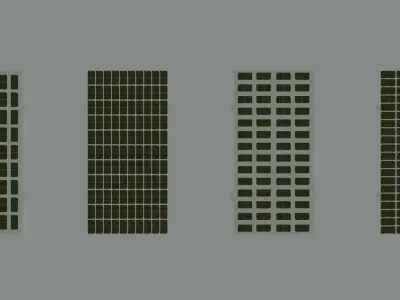 Bifacial Solar Glass Panel 2278x1134x10mm 3D model