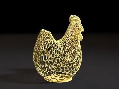 Chicken sculpture 3D print model