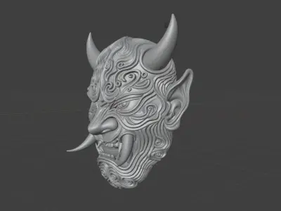 Japanese Demon Mask  3D print model