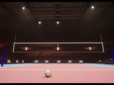 Volleyball Arena Low-poly 3D model