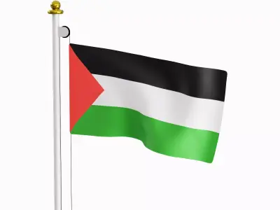 Flag of the Palestine Low-poly 3D model