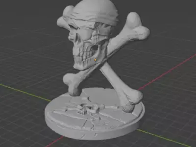 Pirate Skull Holder 3D Model  3D print model
