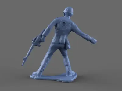 Green Army Man Shot 3D model