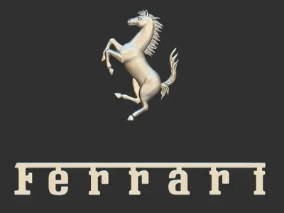 Ferrari Prancing Horse Logo Bas Relief for CNC 3D Print STL 3D print model