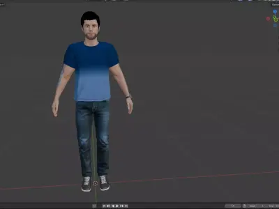 3d Character Benito Tattoo Low-poly 3D model