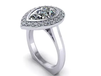Pear Woman Wedding Ring 3D print model