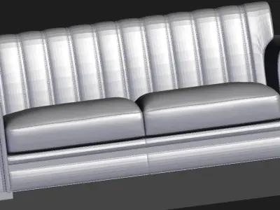 white sofa Low-poly 3D model