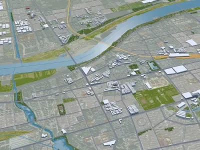 Bengbu Anhui China 40km Free low-poly 3D model