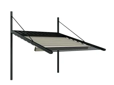 Motorized Pergola 3 weathered black steel 3D model