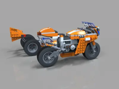 Lego Moto Bike pack Low-poly 3D model