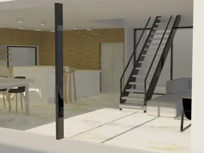 Interior of modern apartment 3D model