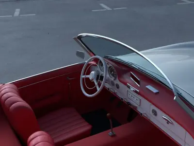 Fully modeled w interior Mercedes 190SL 3D model
