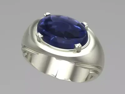 simple silver and gold ring 3D print model