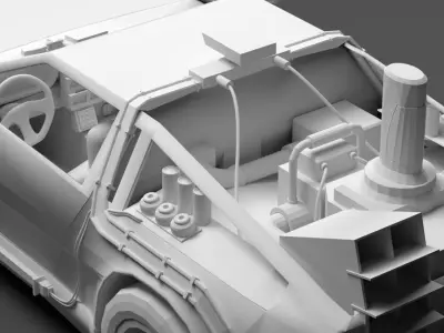 Delorean car 3d model  3D model