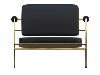 Metal and leather armchair by AZ Arch 3D model
