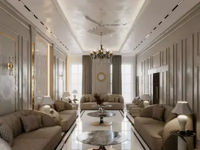 A LIVING ROOM  in classic style 3D model