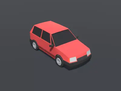 Generic compact car lowpoly Low-poly 3D model