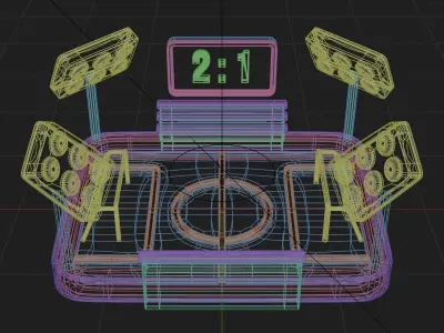 Football Soccer Field Low Poly Low-poly 3D model