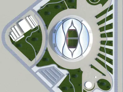 Aljanoub Stadium Qatar 2022 World cup 3D model