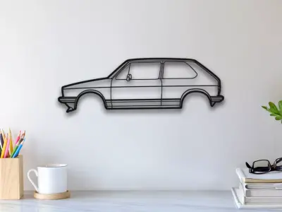Volkswagen Golf Wall Art 3D print model