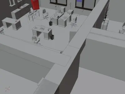Police Station Low-poly 3D model