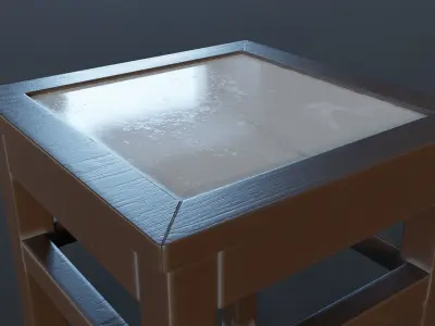 Marble Top Traditional Stool Low-poly 3D model