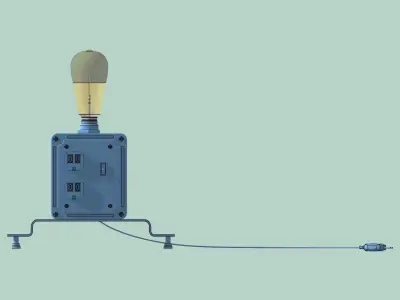 SteamPunk Lamp Low-poly 3D model