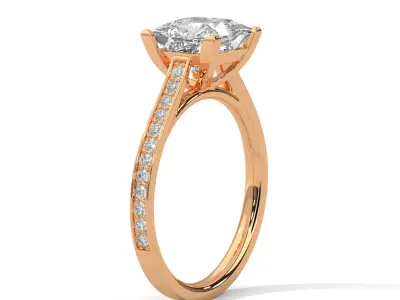 solitaire ring with detail images and 360 render videos 98 3D print model