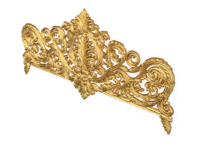 Classic Carved Bed 3D model 19 3D model