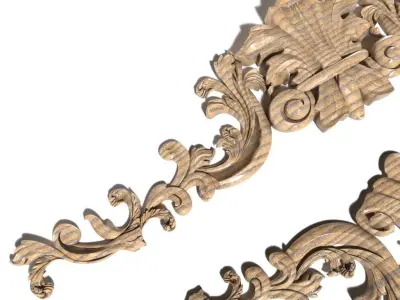 Cartouche-017 carved ornate ornaments 3D model